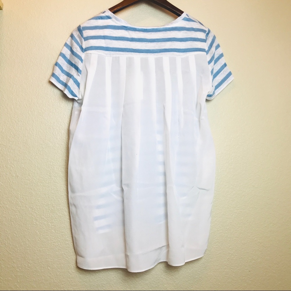 Tory Burch || $225 Stripes Asymmetrical Blouse - Picture 4 of 8